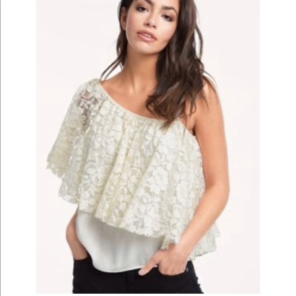 NEW Ella Moss Trello Lace One Shoulder Top Small